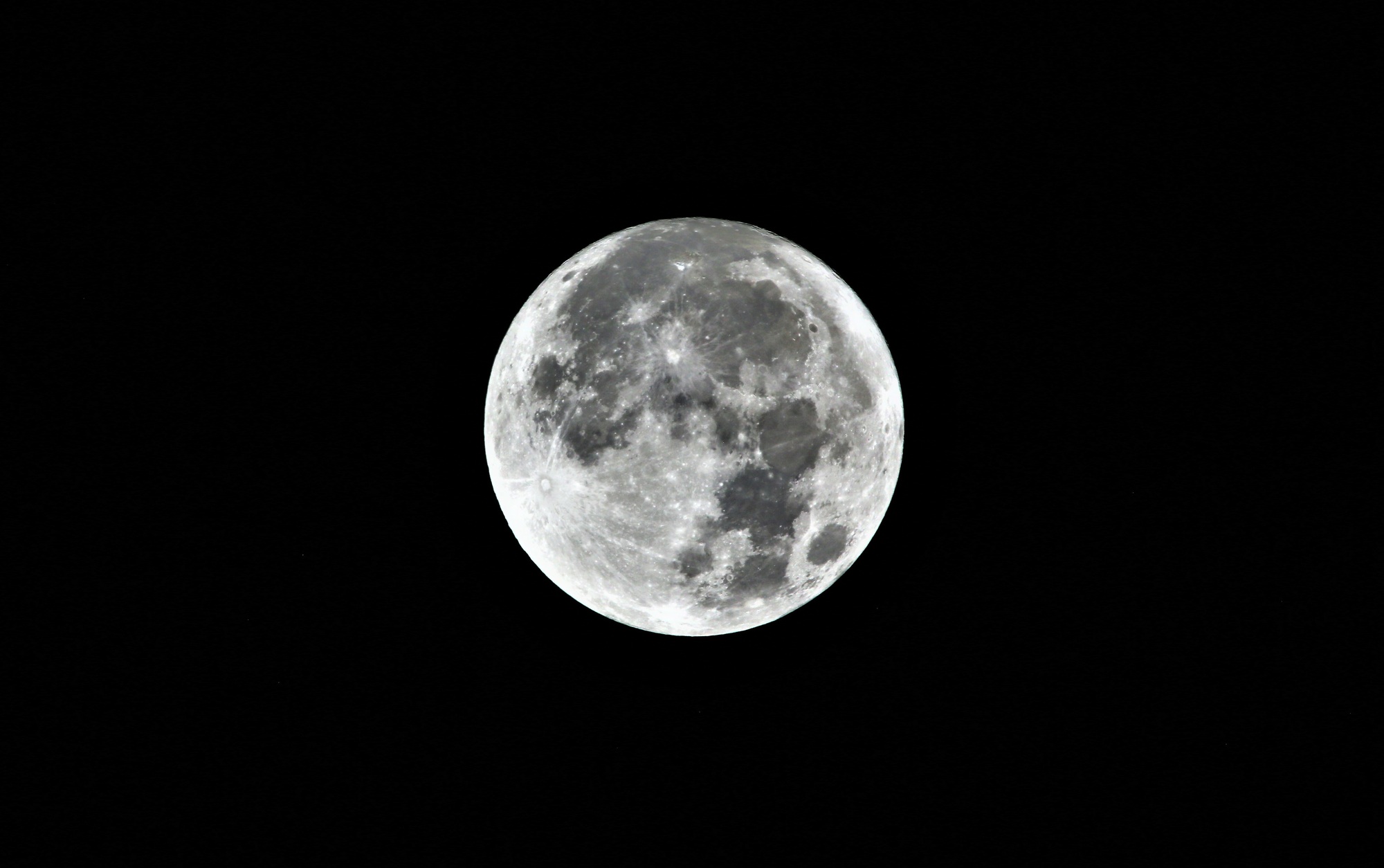 Moon on a black background